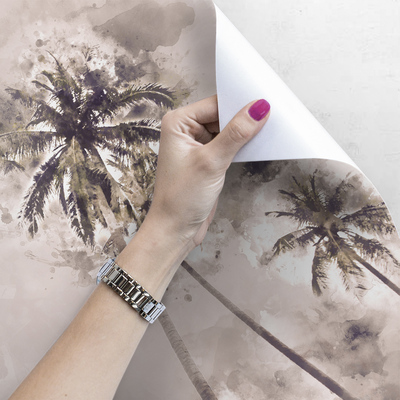 Fotobehang Hoge palmbomen