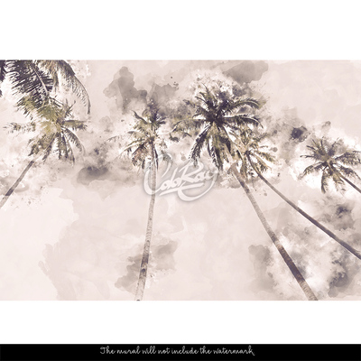Fotobehang Hoge palmbomen