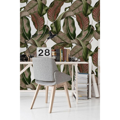 Fotobehang Tropische bladeren in herfstkleuren