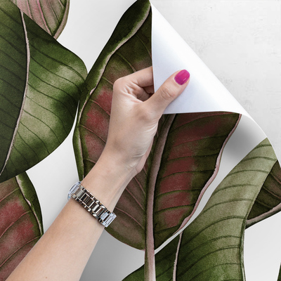 Fotobehang Tropische bladeren in herfstkleuren