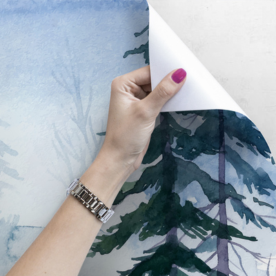 Fotobehang In de diepten van het winterbos