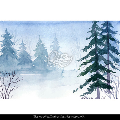 Fotobehang In de diepten van het winterbos