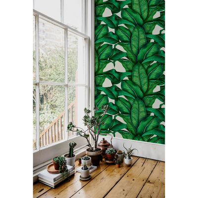 Fotobehang Klimmen in tropische bladeren