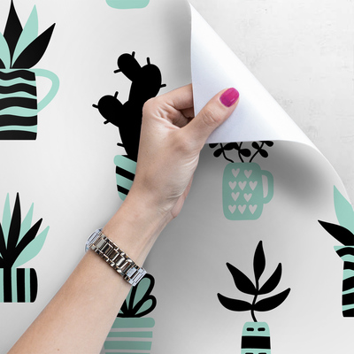 Fotobehang Potten vol planten