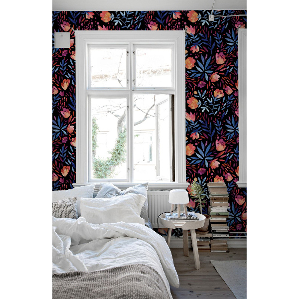 Fotobehang Kleurrijke dorpsbloemen