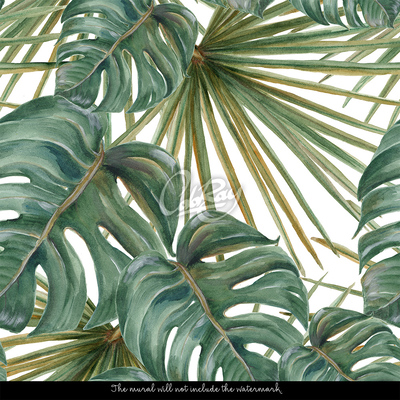Fotobehang Exotische grote bladeren
