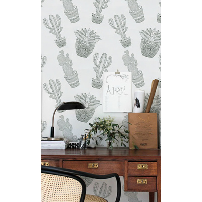 Fotobehang Mexicaanse geschilderde cactussen