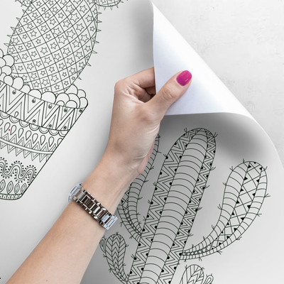 Fotobehang Mexicaanse geschilderde cactussen