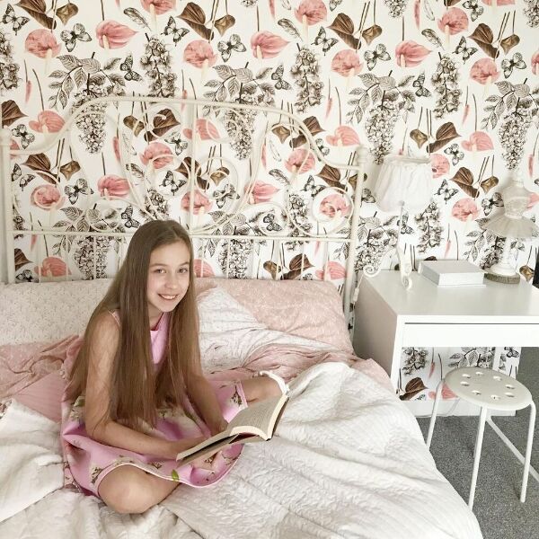 Fotobehang Lentebloemen en vlinders