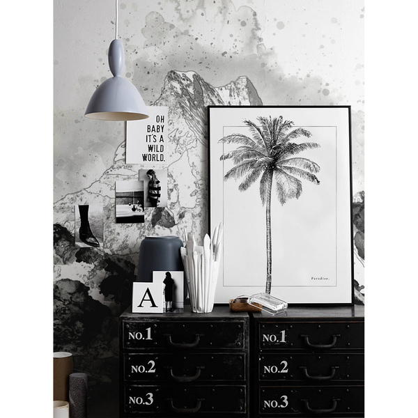 Fotobehang Zwarte en Sneeuwbergen