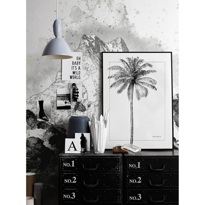 Fotobehang Zwarte en Sneeuwbergen