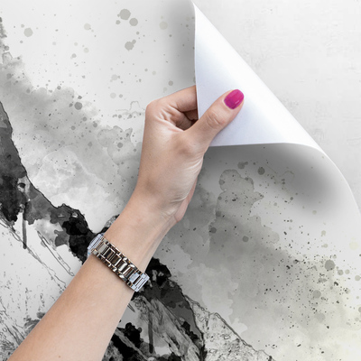 Fotobehang Zwarte en Sneeuwbergen