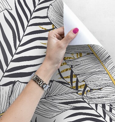 Fotobehang Tropische gouden bladeren