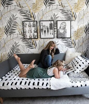 Fotobehang Tropische gouden bladeren