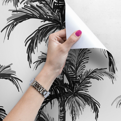 Fotobehang Exotische grijze palmbomen