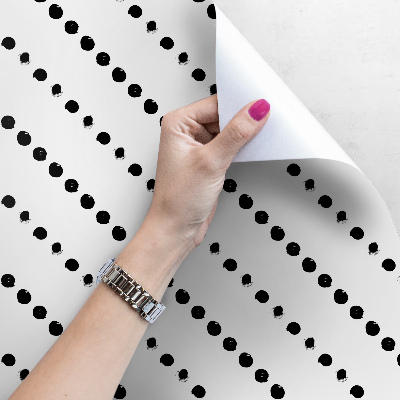 Fotobehang Zwarte diagonale stippen