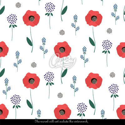 Fotobehang Vrolijke rode bloemen