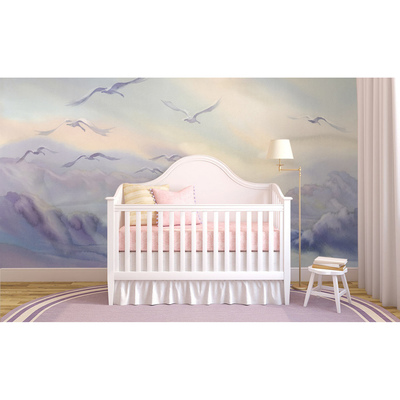 Fotobehang Fabędzia's vlucht bij het ochtendlicht