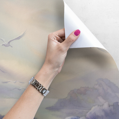 Fotobehang Fabędzia's vlucht bij het ochtendlicht