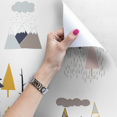 Fotobehang Geschilderde bomen