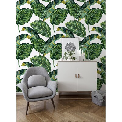 Fotobehang In de schaduw van Monstera-bladeren