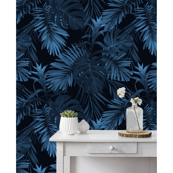 Fotobehang Exotische vegetatie op een donkere nacht