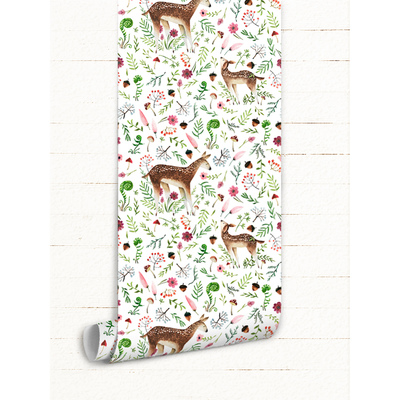 Fotobehang Herten in de weide