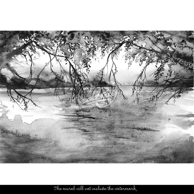 Fotobehang Monochrome boom