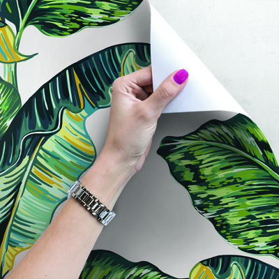 Fotobehang Aquarel bananenbladeren