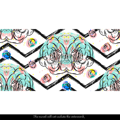 Fotobehang Plastic Geometrie Graffiti