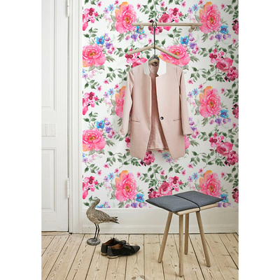 Fotobehang Zoete tuin vol rozen