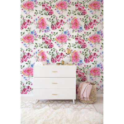 Fotobehang Zoete tuin vol rozen