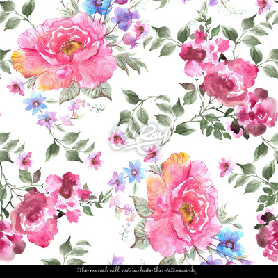 Fotobehang Zoete tuin vol rozen