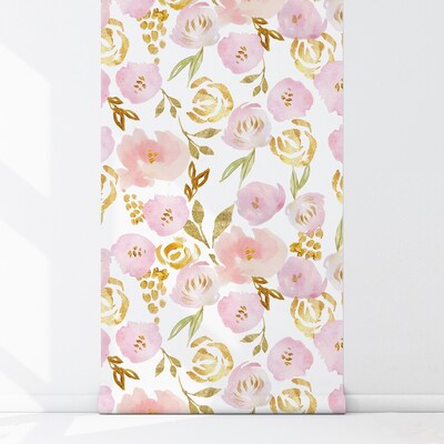 Fotobehang Charmante gouden rozen