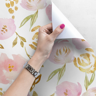 Fotobehang Charmante gouden rozen