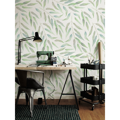 Fotobehang Subtiele pastelbladeren