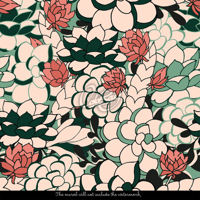 Fotobehang Succulente bloeiende cactussen