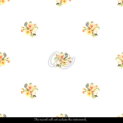 Fotobehang Huis vol bloemen