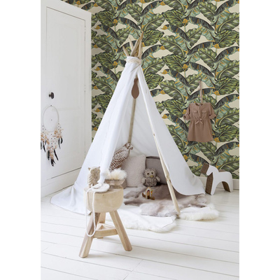 Fotobehang Grote bananenbladeren