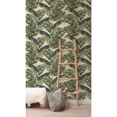 Fotobehang Grote bananenbladeren