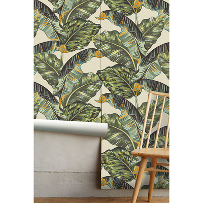 Fotobehang Grote bananenbladeren