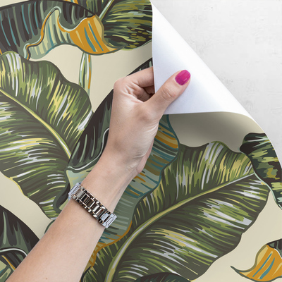 Fotobehang Grote bananenbladeren