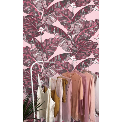 Fotobehang Prachtige roze palmbladeren