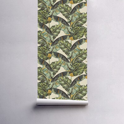 Fotobehang Prachtige roze palmbladeren