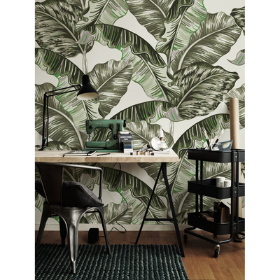 Fotobehang Rusten onder een bananenboom