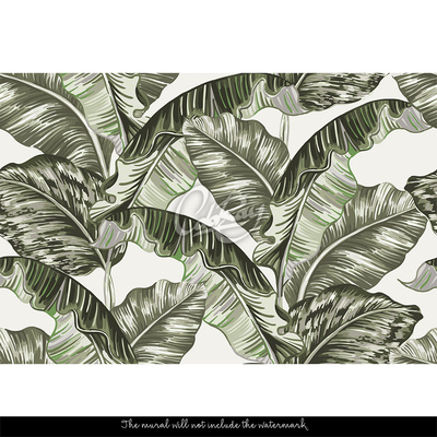 Fotobehang Rusten onder een bananenboom