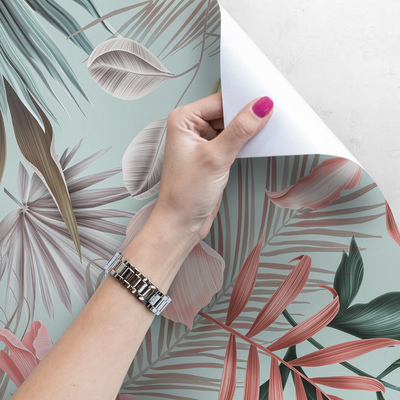 Fotobehang Tropische pastelbloemen