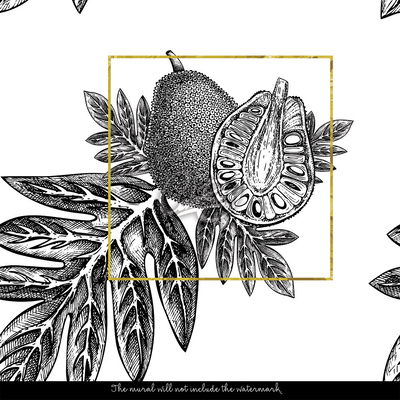 Fotobehang Zwarte tropische vruchten