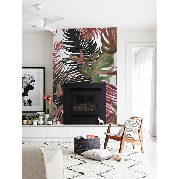 Fotobehang Kleurrijke Monstera-bladeren