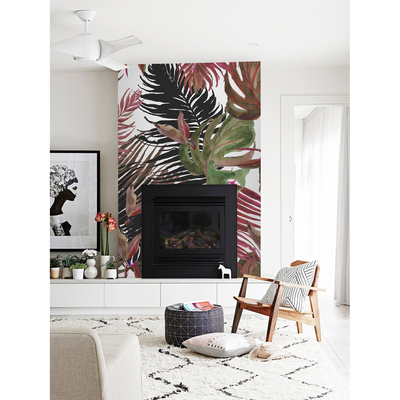 Fotobehang Kleurrijke Monstera-bladeren